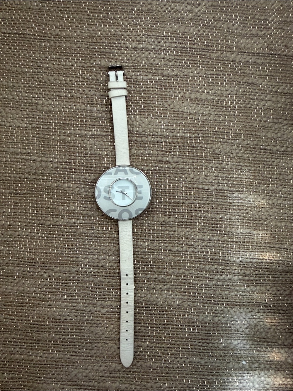 Lacoste White Women's Logo-Pattern Round Dial Watch